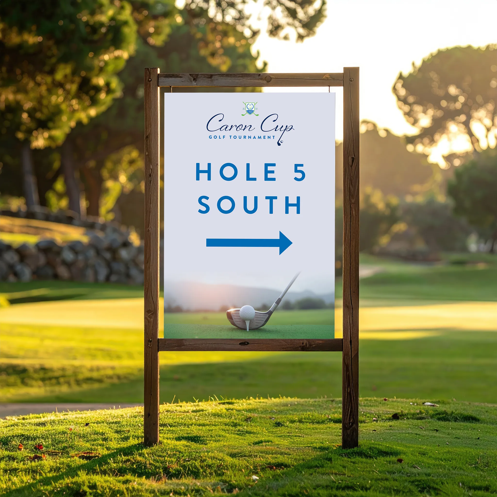 Caron Cup Golf Tournament signage
