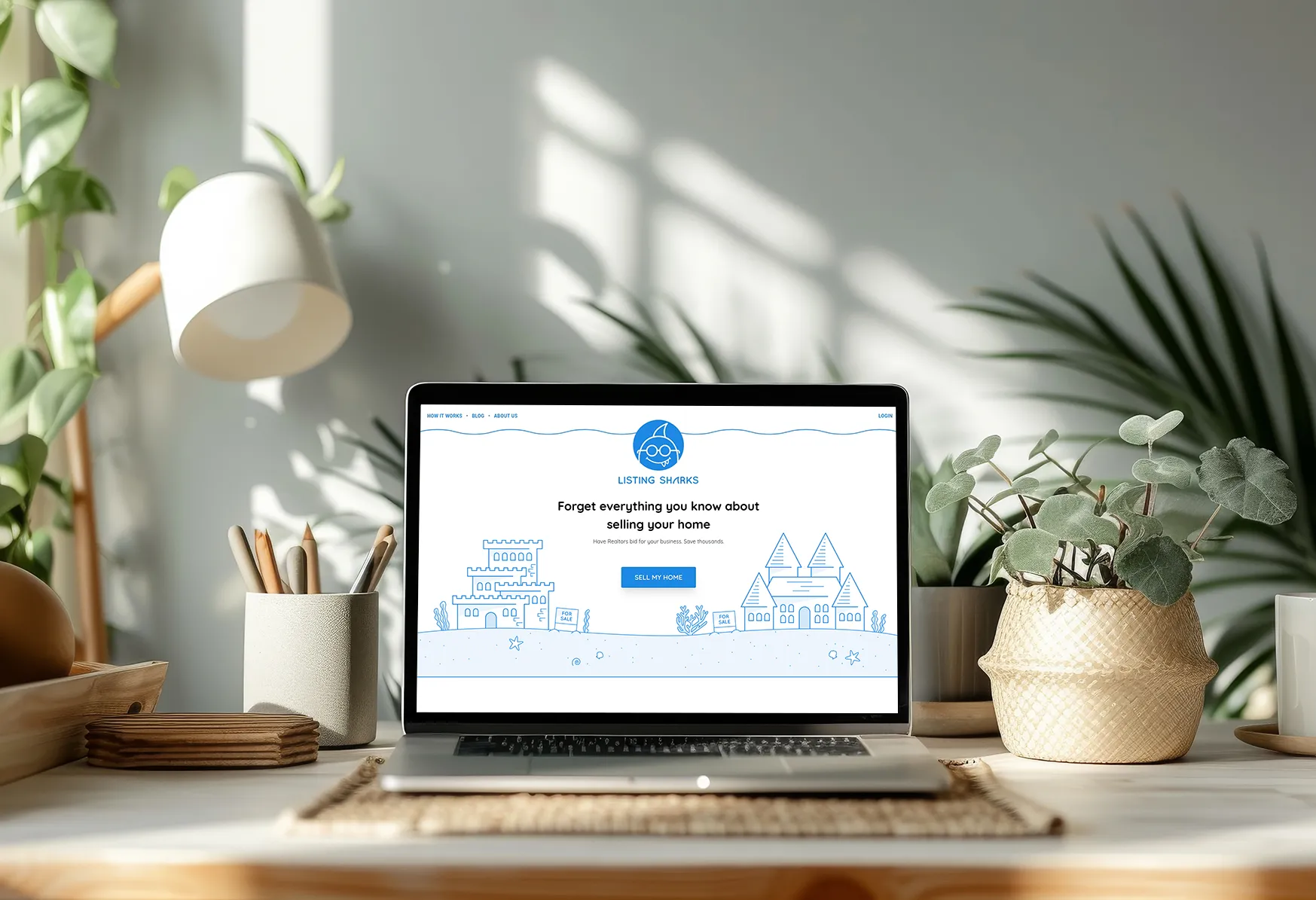 Listing Sharks website mockup